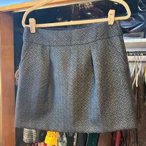 LOFT | Metallic Jacquard Pleated A-Line Mini Skirt